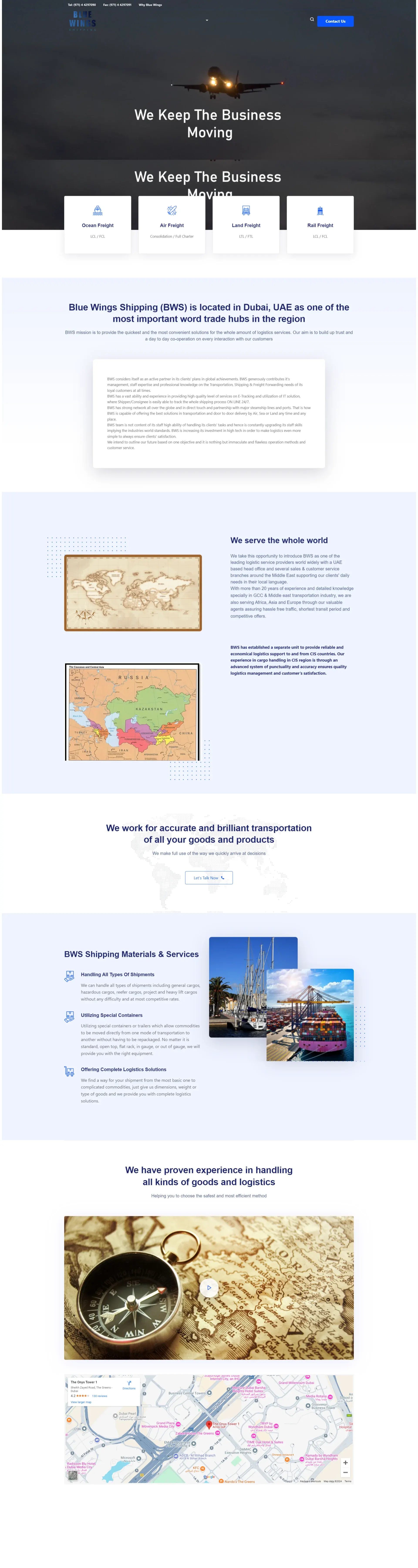 پیش‌نمایش پروژه طراحی وب‌سایت بین‌المللی شرکت حمل‌ونقل و ترابری BWD دبی